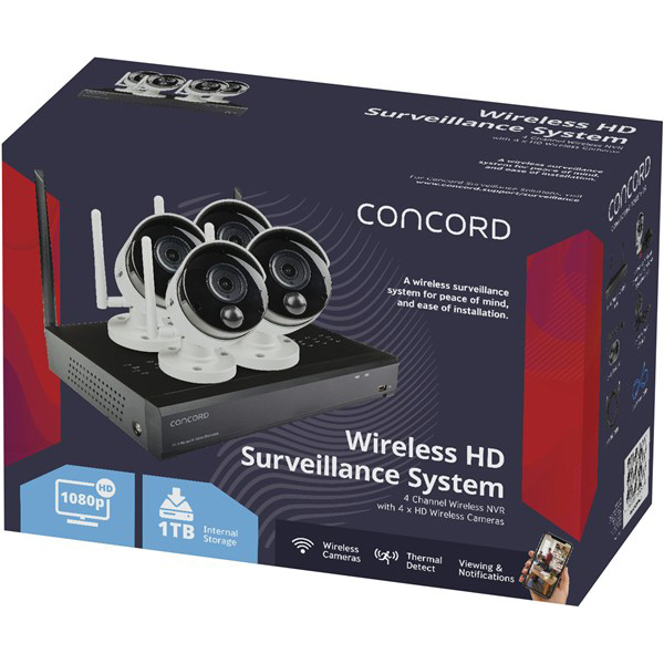 concord 4 channel wireless nvr package